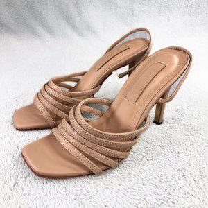 Lucky & Blessed L&B Women's Strappy Heel Sandals Cream/Tan US Size 5-5.5